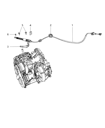 2004 Chrysler 300M Clip Cable Shift Cable To Cooler Line Diagram for 4877053AA