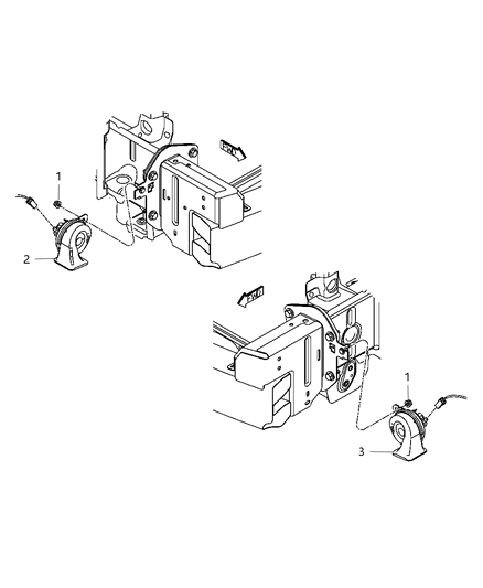 Horn And Bracket High Note Diagram for 4671942AD