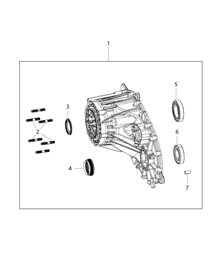 1985 Dodge Ramcharger Case Half Front Diagram for 68402161AA