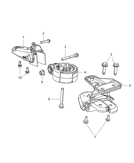 2001 Chrysler Town & Country Bracket Engine Mount Diagram for 68084078AC