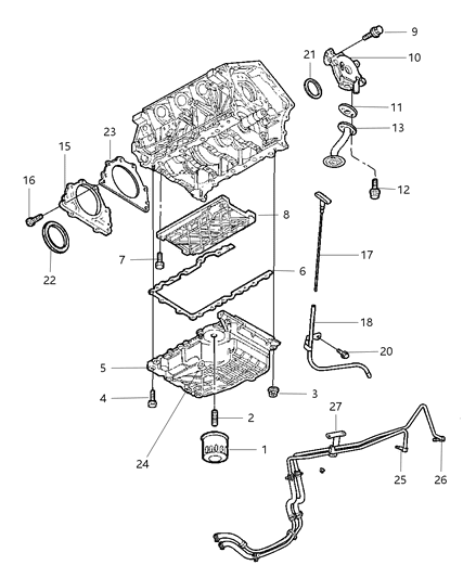 2002 Dodge Stratus Bolt Hexagon Flange Head M10X1.50X100.00 Diagram for 6504630