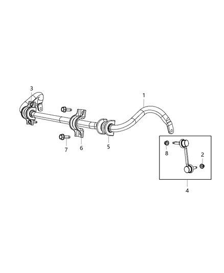 Link Kit Stabilizer Bar Diagram for 68069654AB