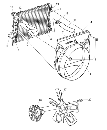 Hose Radiator Upper Diagram for 55056662AA