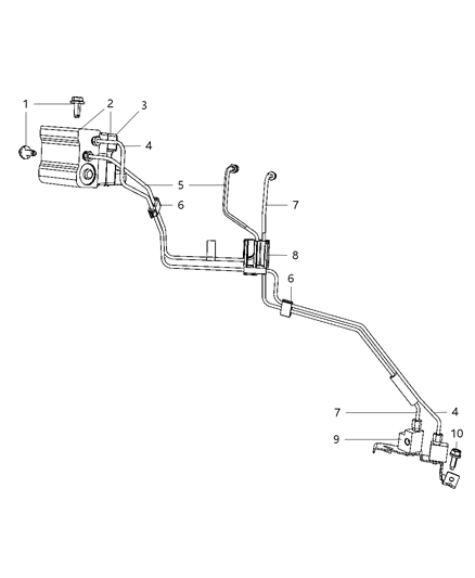 Tube Brake Master Cylinder To Rear Wheel Anti-Lock Secondary Diagram for 52013176AH
