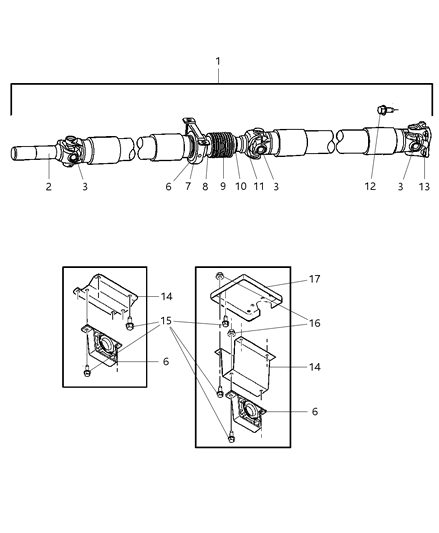 Universal Joint Kit Diagram for 5102157AA