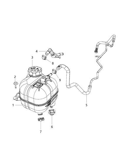 Hose Coolant Bottle Supply Diagram for 68104991AD