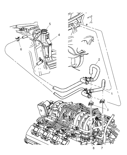 Bottle Coolant Recovery Diagram for 4596466AF