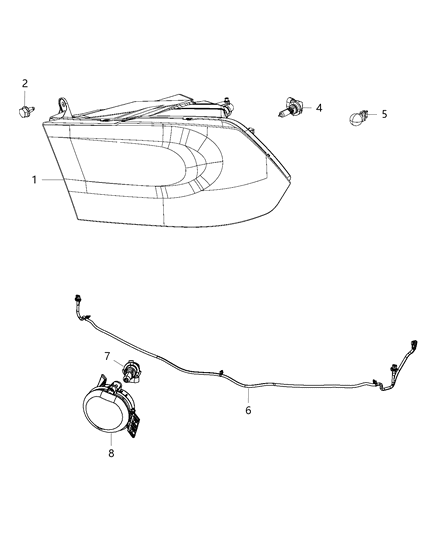 Lamp Headlamp Parking And Turn Diagram for 68324932AB