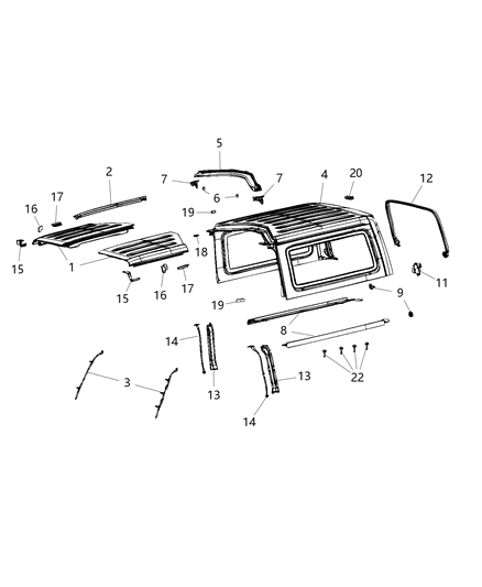 Screw Hardtop Hardware M6X1.0 Diagram for 68004988AA