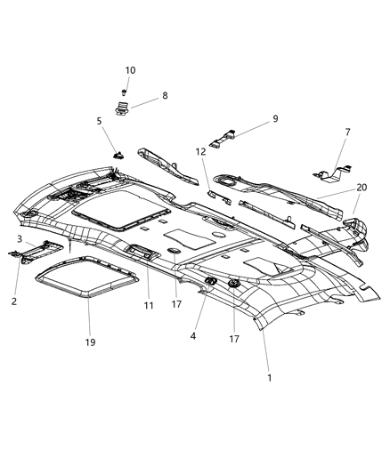 Visor Illuminated Diagram for 1JE94HDAAA