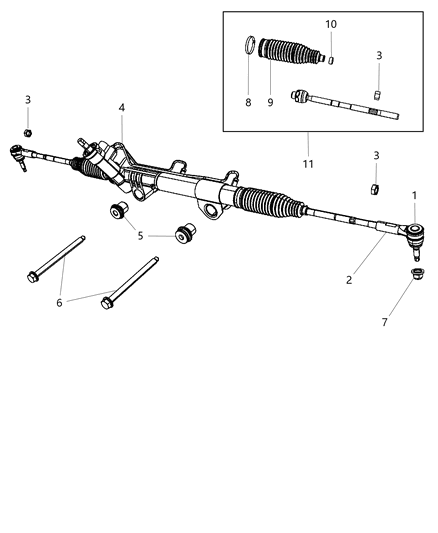 Tie Rod Kit Outer End Diagram for 5073582AC