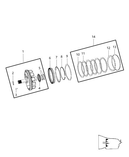 1994 Dodge B250 Holding Clutch Outer Carrier B1 Diagram for 52108505AC