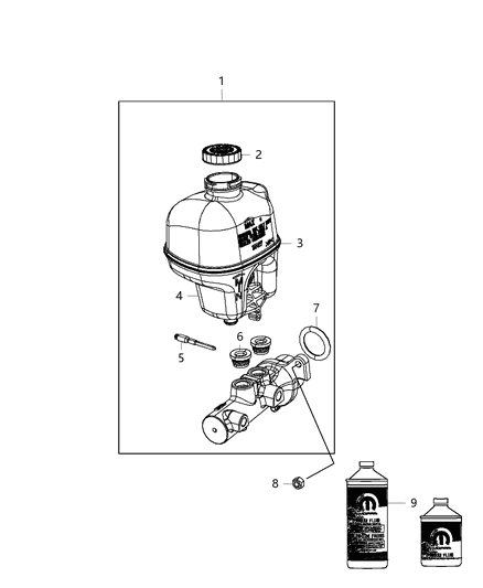 Sensor Brake Fluid Level Diagram for 68102030AA