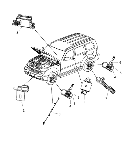 1995 Dodge Grand Caravan Sensor Kit Wheel Speed Diagram for 68004019AA