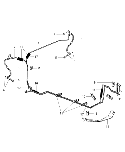 1995 Dodge B2500 Hose Brake Rear Diagram for 4854454AE