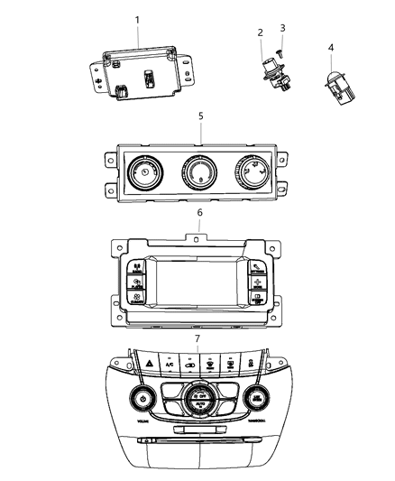 2008 Dodge Durango Center Stack Upper Diagram for 5064976AI