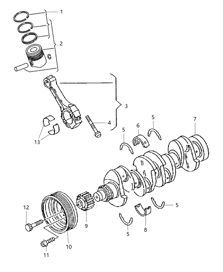 Crankshaft See Note Diagram for 68034265AB