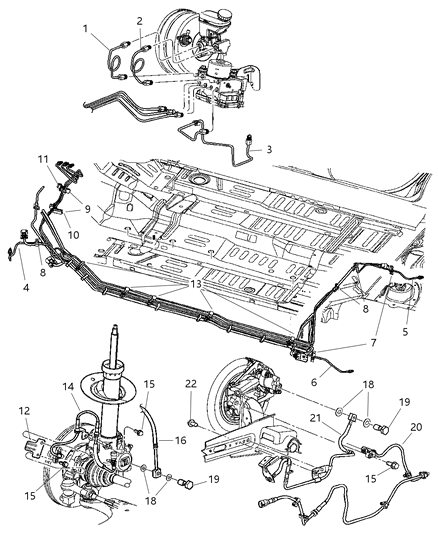 Sensor Anti-Lock Brakes Diagram for 5273332AD