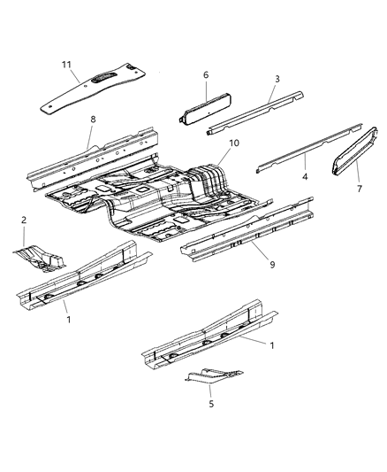 Sill Front Floor Diagram for 5115050AA