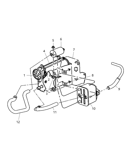 1992 Chrysler Imperial Bracket Leak Detection Pump Filter Diagram for 52121512AD