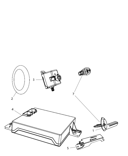 Transmitter Kit Integrated Key Fob Diagram for 68044078AA