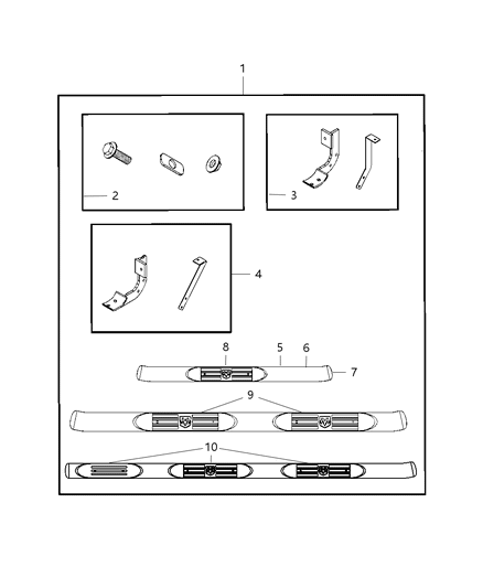 Step Pad Side Step Diagram for 5183054AA