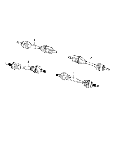 Shaft Axle Half Diagram for 68265870AB