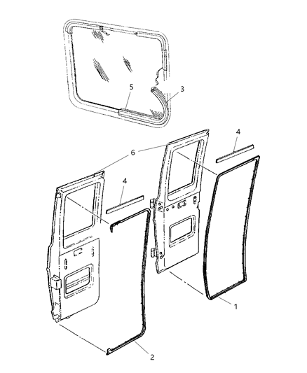 2022 Ram 3500 Weatherstrip Cargo Door Diagram for 55359201AA