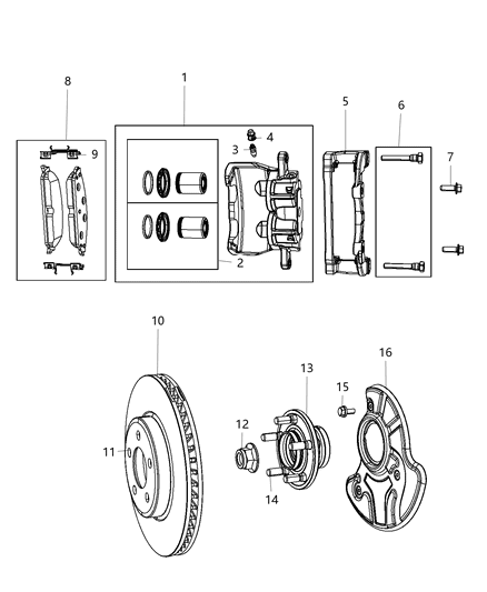 Rotor Brake Front Diagram for 4779197AF