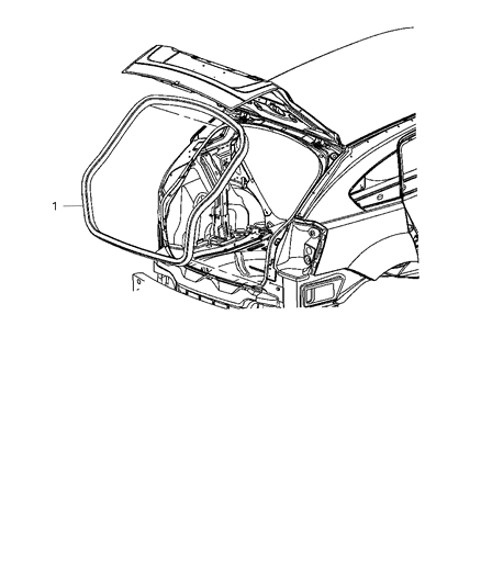1986 Dodge D350 Weatherstrip Liftgate Opening Diagram for 5074523AH