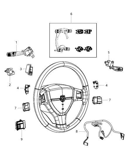 Wiring Steering Wheel Diagram for 68163712AA