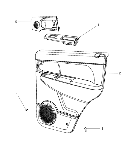 Panel Rear Door Trim Diagram for 1JY361DTAB