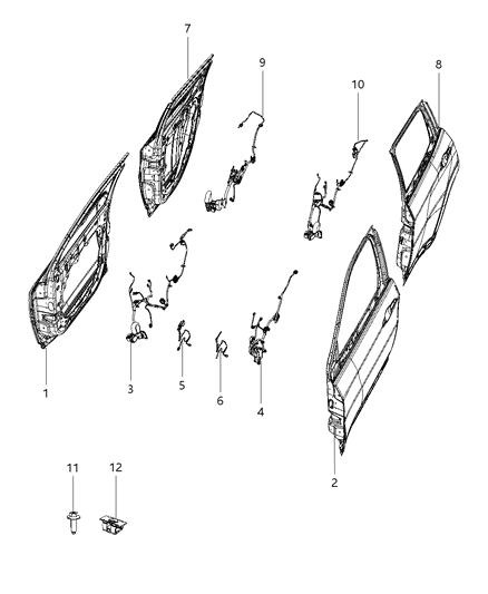 Wiring Front Door Front Door Left Diagram for 68451201AB