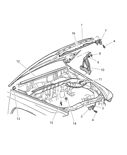 Nut And Washer Hexagon M5X0.80 Grille To Hood Diagram for 6102101AA