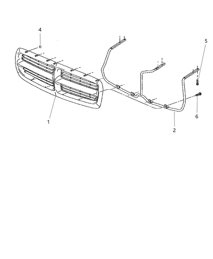 2006 Chrysler PT Cruiser Bracket Grille Diagram for 55055210AC