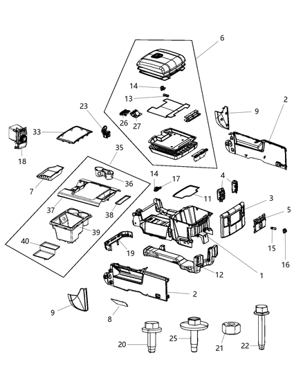 2015 Ram 1500 Bezel Center Console Diagram for 5VC931RRAA