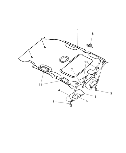 Visor Illuminated Diagram for 1CH83XDHAA