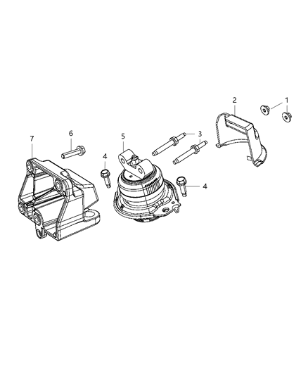 2012 Dodge Charger Cushion Engine Support Diagram for 5090140AD