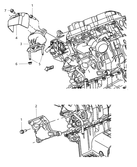 Cushion Engine Support Diagram for 4578044AE