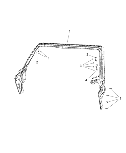 1990 Jeep Wagoneer Frame Windshield Diagram for 68139882AA