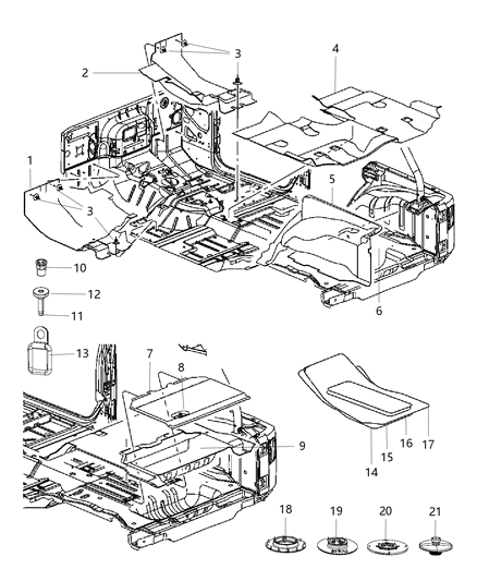 Latch Load Floor Cover Diagram for 68190160AA
