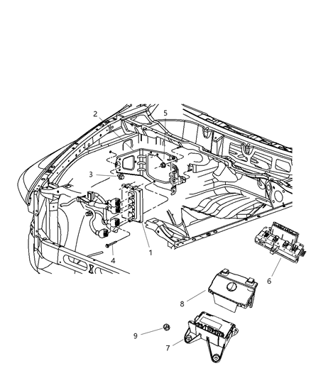 Module Powertrain Control Generic Diagram for 5150580AB