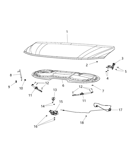 Brace Front Crossmember Diagram for 68231357AB