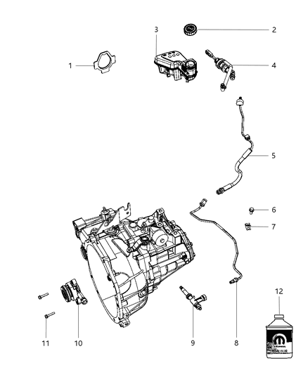 Reservoir Brake Master Cylinder Diagram for 68004709AA