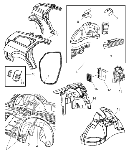 Panel Bodyside Aperture Rear Outer Diagram for 5139158AH
