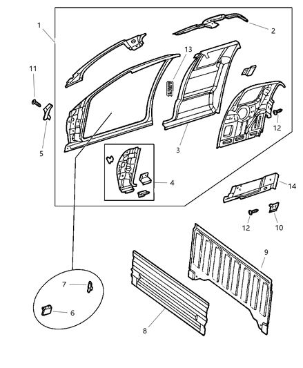 Exhauster Quarter Panel Diagram for 55055865AD
