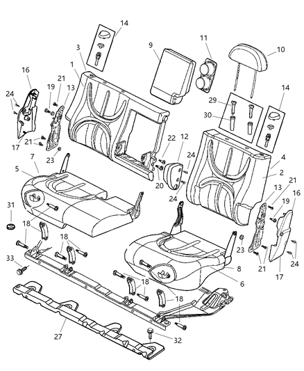 1994 Dodge Caravan Bezel Tether Diagram for US121DVAA