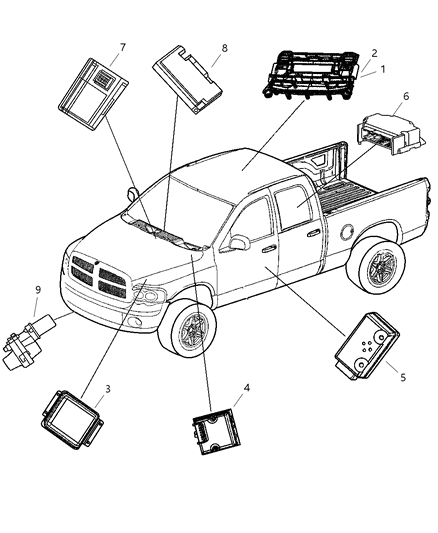 Receiver Control Module Diagram for 56040546AJ