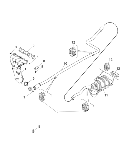 1989 Jeep Comanche Manifold Exhaust And Catalytic Converter Maniverter Diagram for 68350592AA
