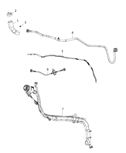 1991 Jeep Comanche Tube Fuel Filler Diagram for 52029567AH